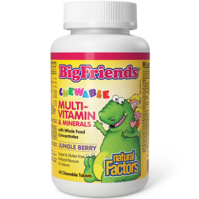 Natural Factors Big Friends 多種維生素和礦物質咀嚼片漿果口味 60 粒咀嚼片