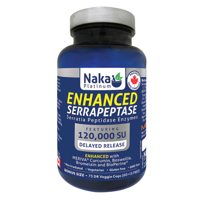Naka platinum 增強版沙雷肽酶緩釋膠囊 120,000 SU 75 DRvcaps