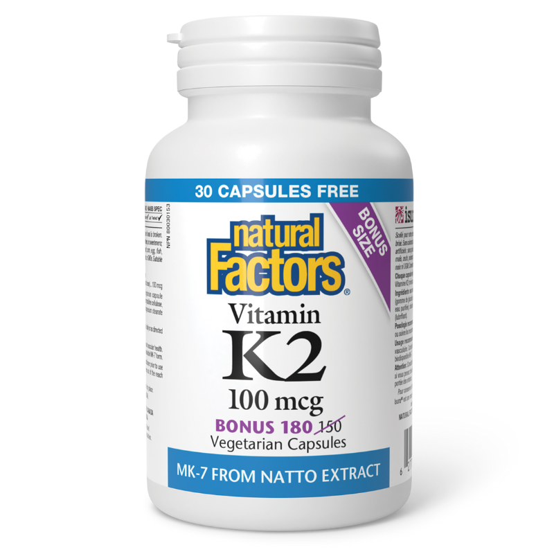 Natural Factors 維生素K2素食膠囊 100mcg 180粒