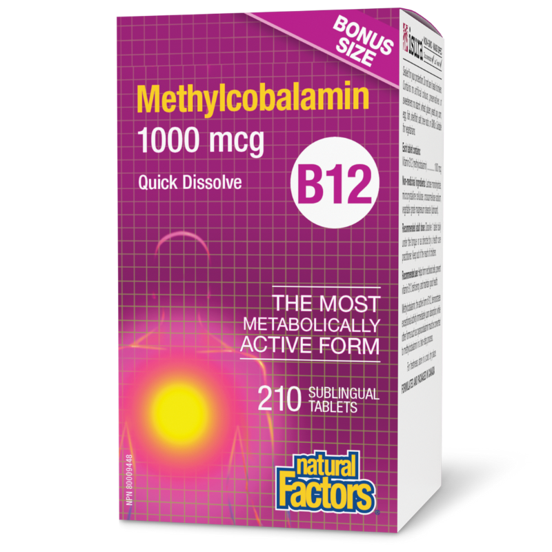 Natural Factors B12 Methylcobalamin 1000 mcg 210 Tablets