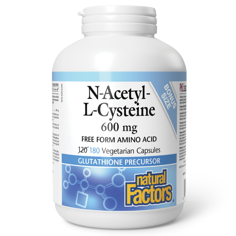 Natural factors NAC(N-乙酰基-L-半胱氨酸)膠囊 600毫克 180粒
