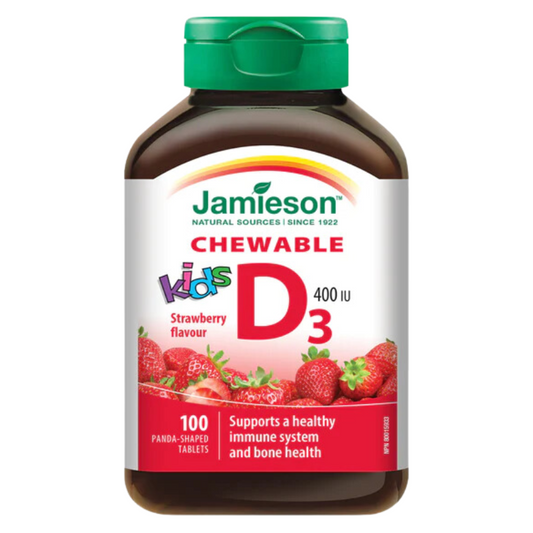 Jamieson Vitamin D for Kids Strawberry Chews 100 Tabs