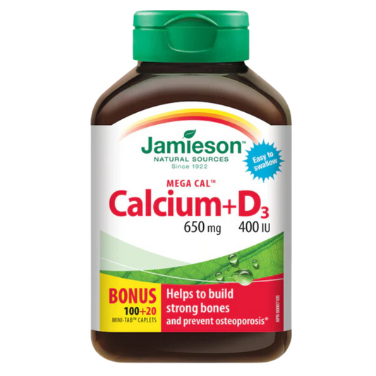 Jamieson Mega Cal™ Calcium 650 mg + Vitamin D3 100+20 Caplets