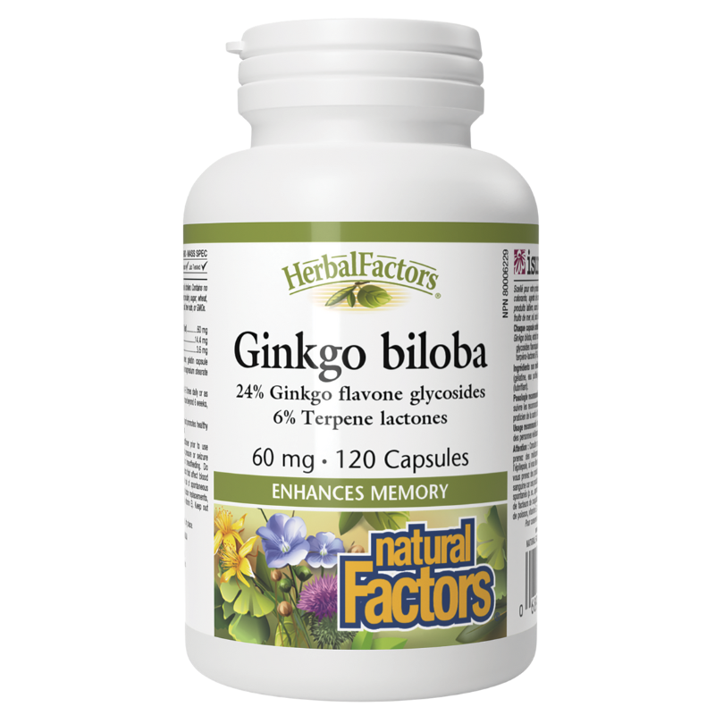 Natural Factors HerbalFactors 銀杏膠囊 60毫克 120粒