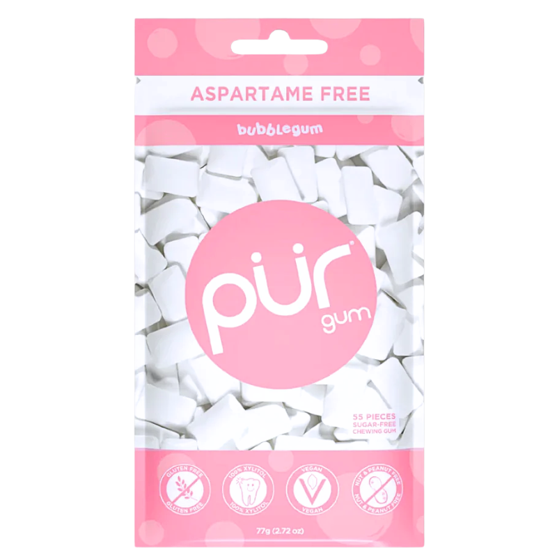 PUR 泡泡糖口香糖袋裝 55粒