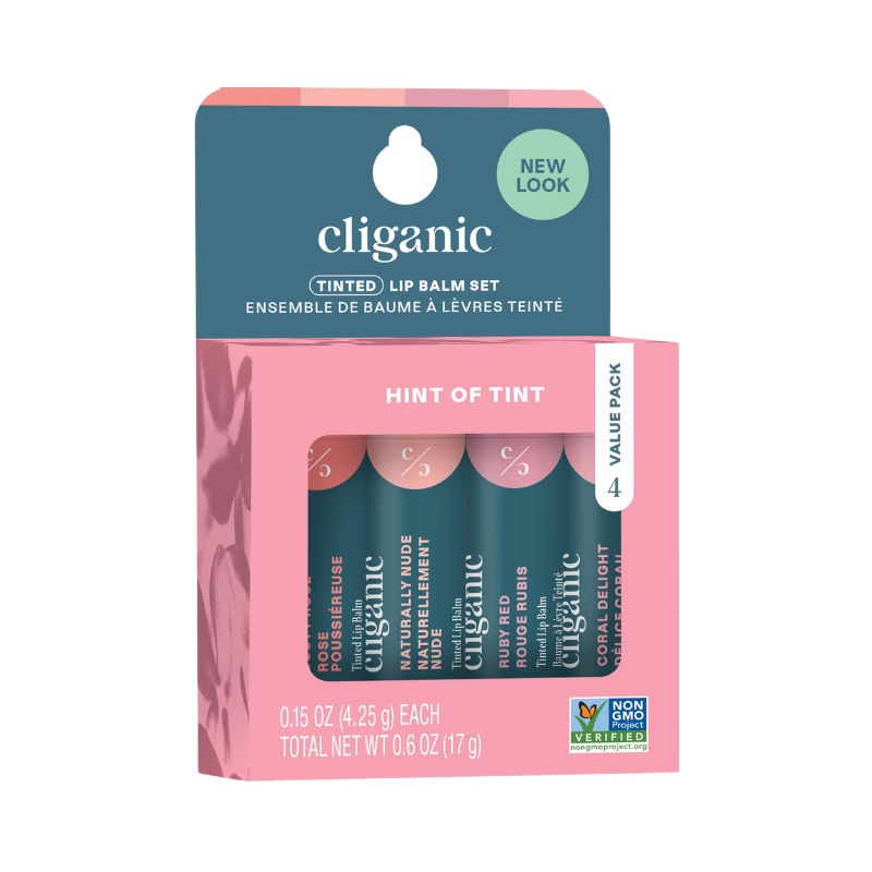 Cliganic Tinted Lip Balm Set 4pk