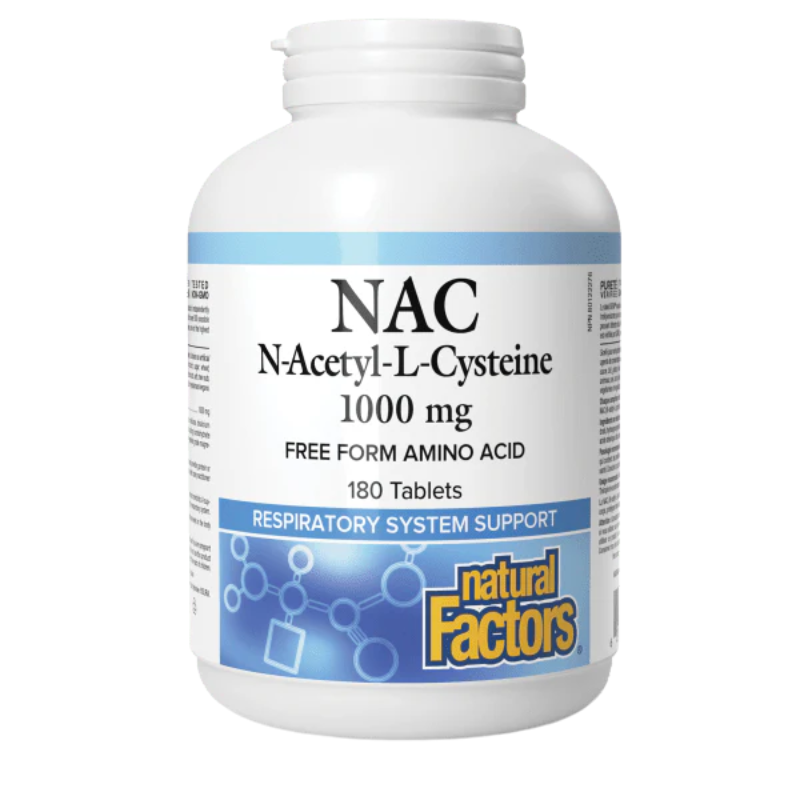Natural Factors NAC (N-Acetyl-L-Cysteine) 1000mg 180 Tablets