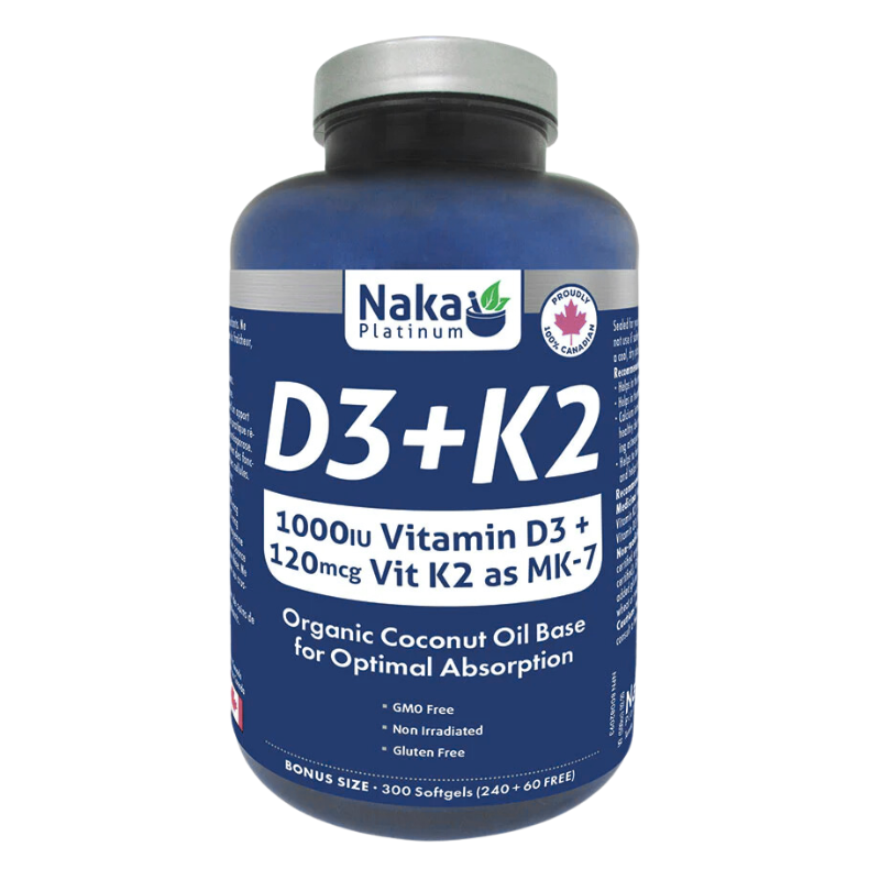 Naka Platinum 維生素D3+K2 超值組合 300 粒