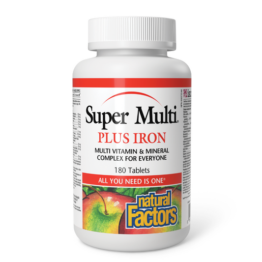 Natural Factors Super Multi® Plus Iron 180 Tablets