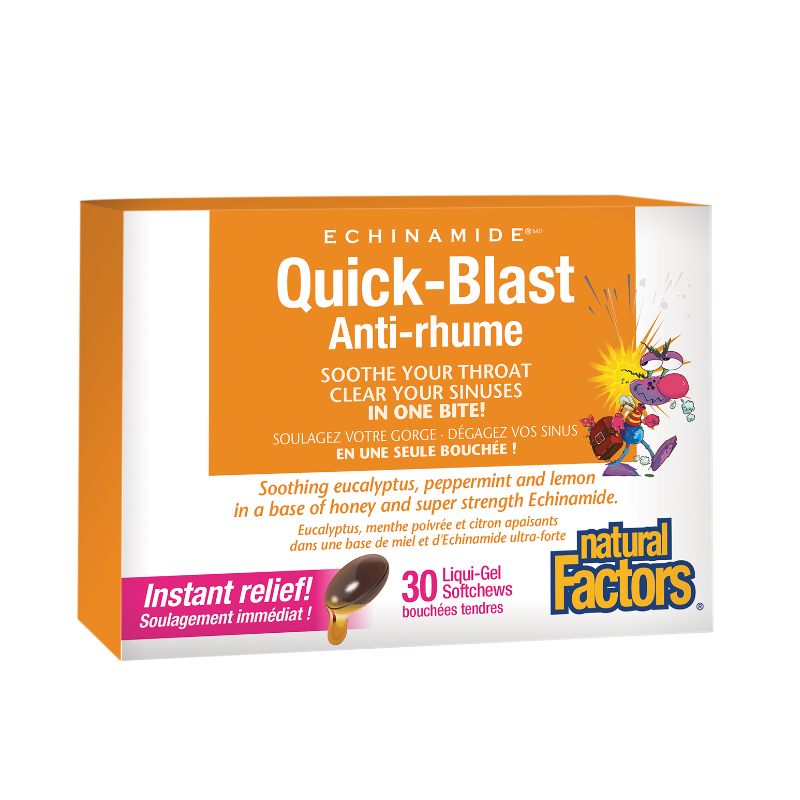 Natural Factors Echinamide Quick Blast 30 Liquid Gel Softchews