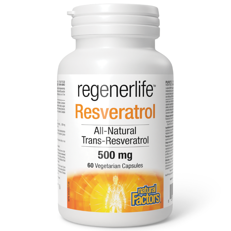 Natural Factors RegenerLife 白藜蘆醇素食膠囊 500毫克 60粒