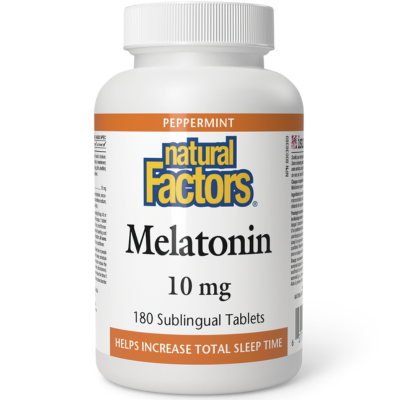 Natural Factors  Melatonin 10mg Peppermint Sublingual 180 Tabs