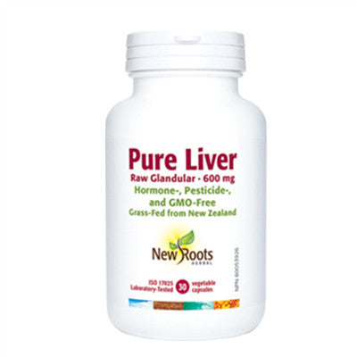 New Roots Pure Liver Raw Glandular 600mg 30 Caps