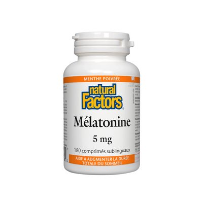 Natural Factors 褪黑激素 5mg 薄荷舌下含片 180 + 180 片
