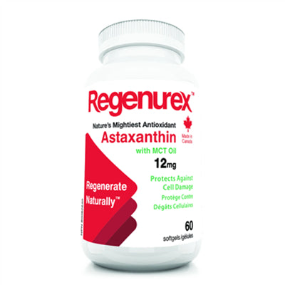 蝦青素12毫克軟膠囊 60粒 Regenurex Astaxanthin 12mg 60 Softgels