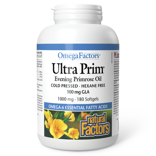 Natural Factors OmegaFactors® Ultra Prim® Evening Primrose Oil 1000 mg 180 Softgels