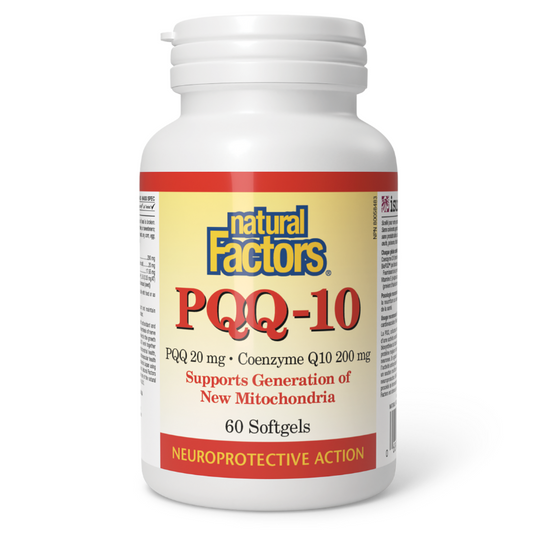 Natural Factors PQQ-10 PQQ 20 mg • Coenzyme Q10 200 mg 60 Softgels