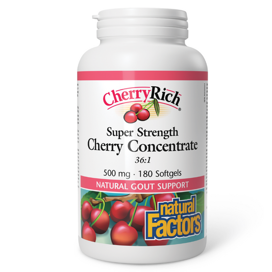 Natural Factors CherryRich Super Strength Cherry Concentrate 500 mg 180 Softgels