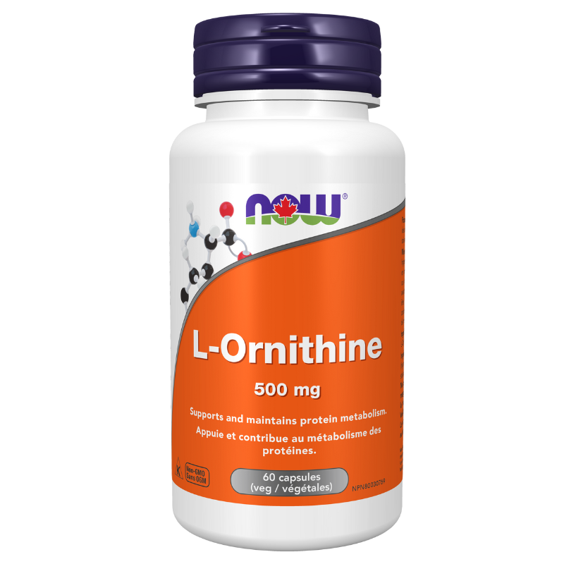 Now L-Ornithine 500 mg 60 Capsules