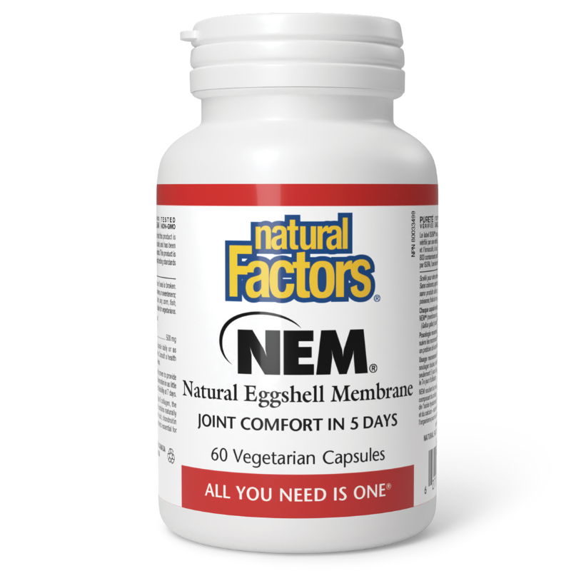 Natural Factors NEM® Natural Eggshell Membrane 500 mg 60 Vcapsules