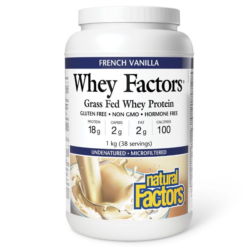 Natural Factors Whey Factors® 100% Natural Whey Protein French Vanilla 1 kg