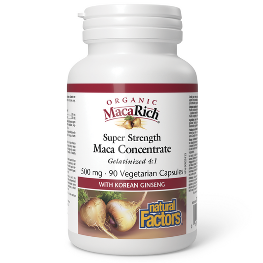 Natural Factors Organic MacaRich® Super Strength Maca Concentrate 500 mg 90 VCapsules
