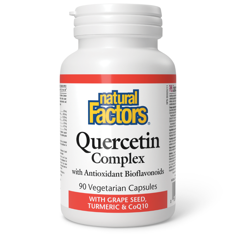 Natural Factors Quercetin Complex with Grape Seed, Turmeric & CoQ10 90 VCapsules