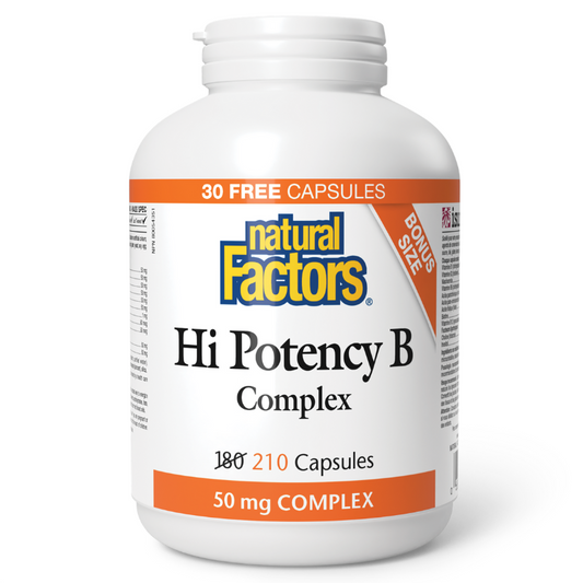 Natural Factors Hi Potency B Complex 50 mg Complex 210 Capsules