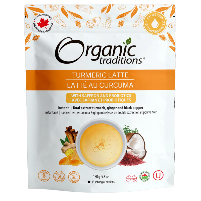 Organic Traditions 薑黃拿鐵 含藏紅花和益生菌 150克