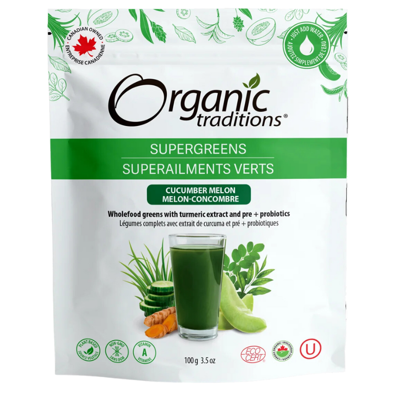 Organic Traditions Supergreens Cucumber Melon 100g