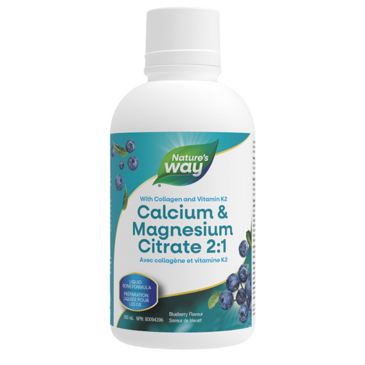Nature's Way Calcium & Magnesium with K2 Liquid Blueberry 500 ml