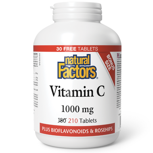 Natural Factors Vitamin C 1000mg Plus Bioflavonoids 210 Tablets Bonus