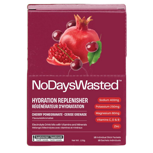 NoDaysWasted Labs Cherry Pomegranate Hydration Replenisher 15 Packs