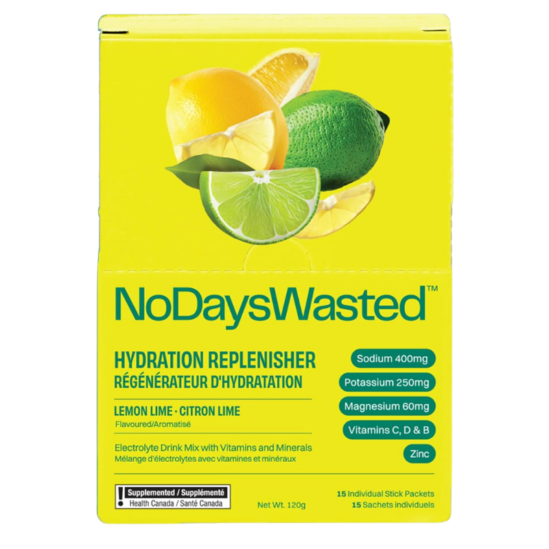 NoDaysWasted Labs Lemon Lime Hydration Replenisher 15 Packs