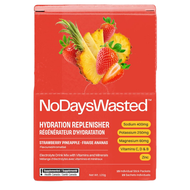 NoDaysWasted Labs Strawberry Pineapple Hydration Replenisher 15 Packs