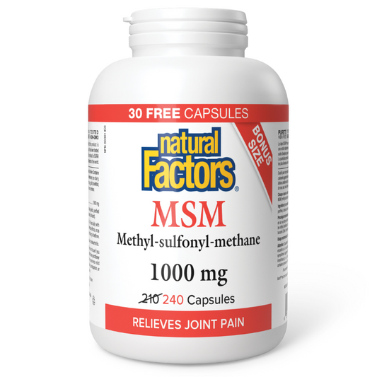 Natural Factors MSM 1000mg Bonus 240 Capsules