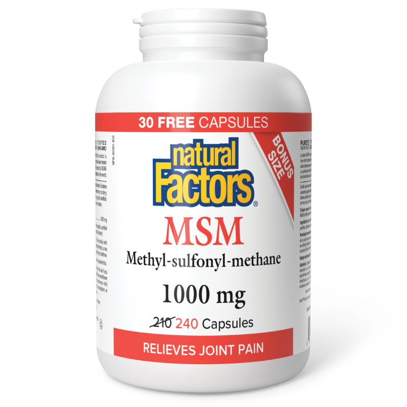 Natural Factors MSM膠囊 1000 毫克 增量裝 240粒