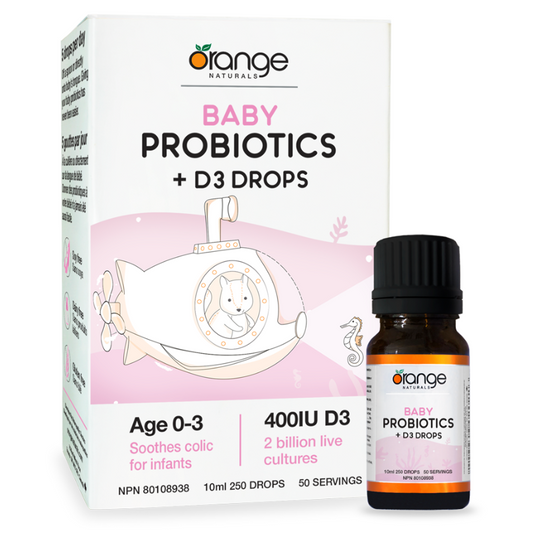 Orange Naturals Baby Probiotics + D3 Drops 10ml