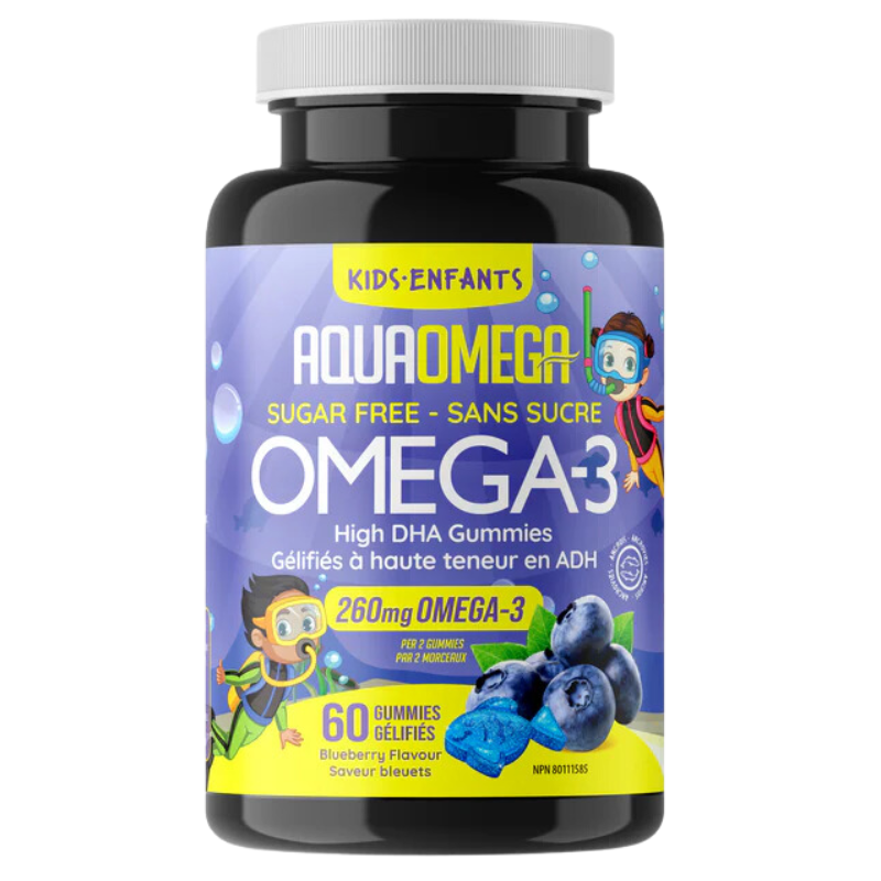 AquaOmega Kids Gummies DHA Blueberry 60 Counts