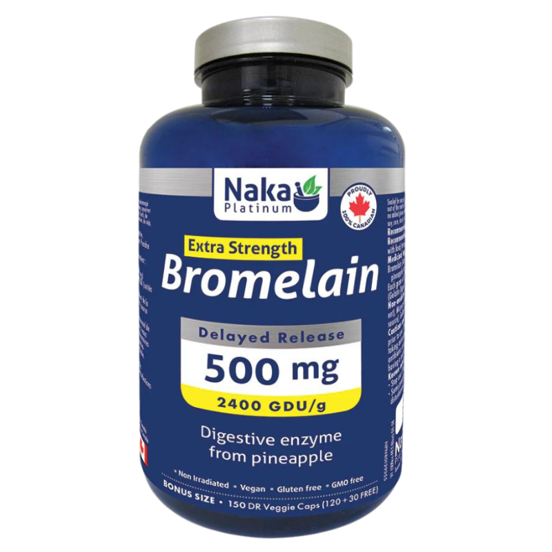 Naka Bromelain 500mg 2400 GDU 150 Vegetarian Capsules