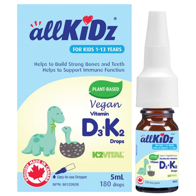 AllKidz Vegan Vitamin D3 K2 Drops 5ml (180 Drops)