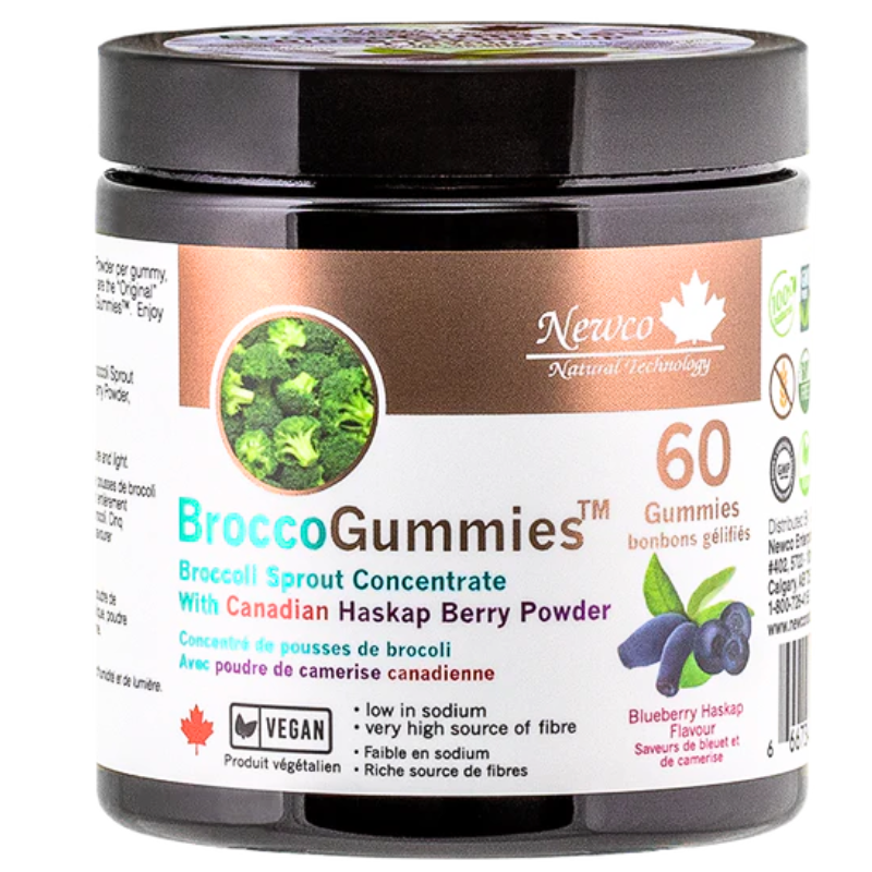 Newco BroccoGummies Blueberry Haskap 60 Gummies