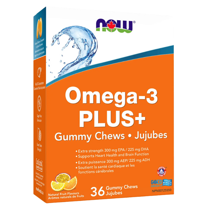 Now Omega 3  Plus Gummy Chews Fruit Flavour 36 Counts