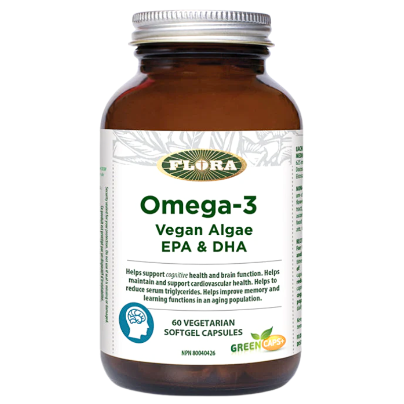 Flora Omega 3 素食藻類 EPA + DHA 膠囊 60粒