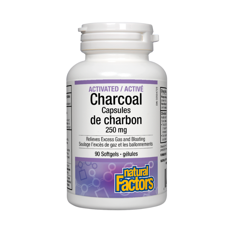 Natural Factors 活性炭膠囊 250毫克 90粒