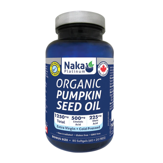 Naka Organic Pumpkin Seed Oil 1250mg 80 Softgels