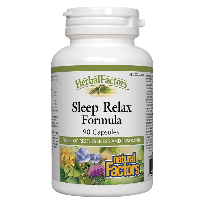 Natural Factors Sleep Relax Formula, HerbalFactors® 90 Capsules