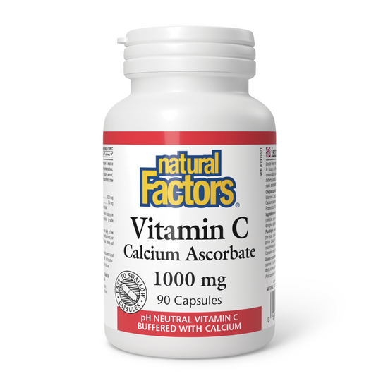 Natural Factors Vitamin C 1000mg Calcium Ascorbate 90 Capsules