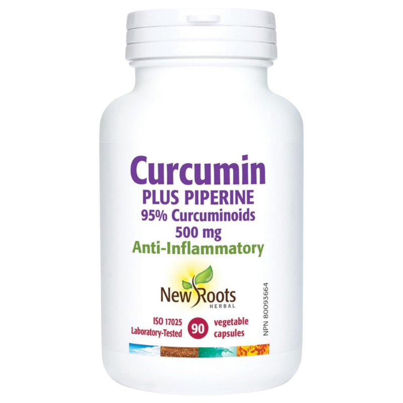 New Roots Curcumin + Piperine 500mg 90 Capsules