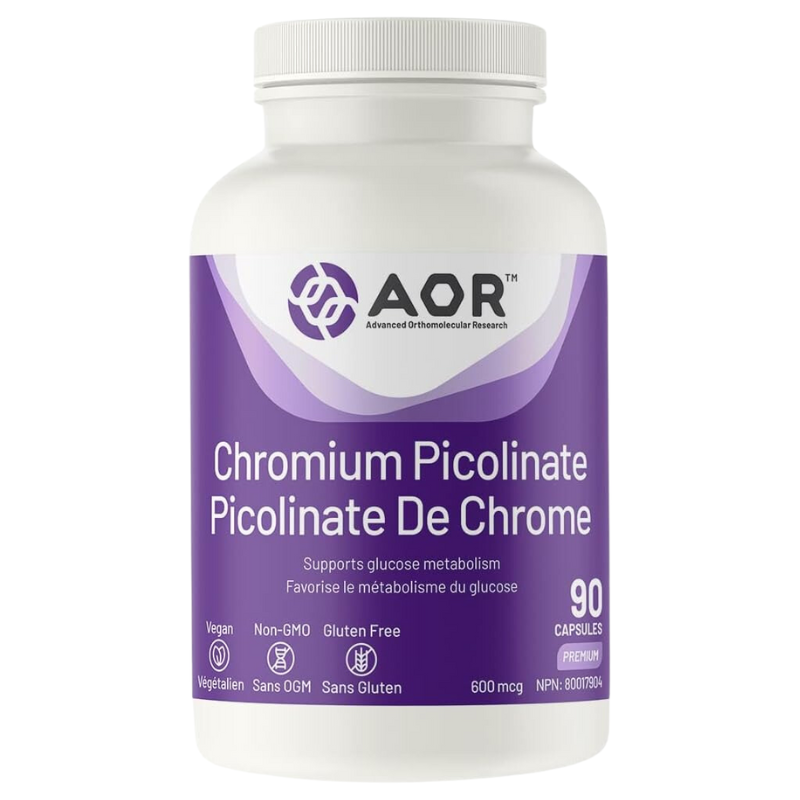 AOR Chromium Picolinate 600mcg 90 Vegetarian Capsules